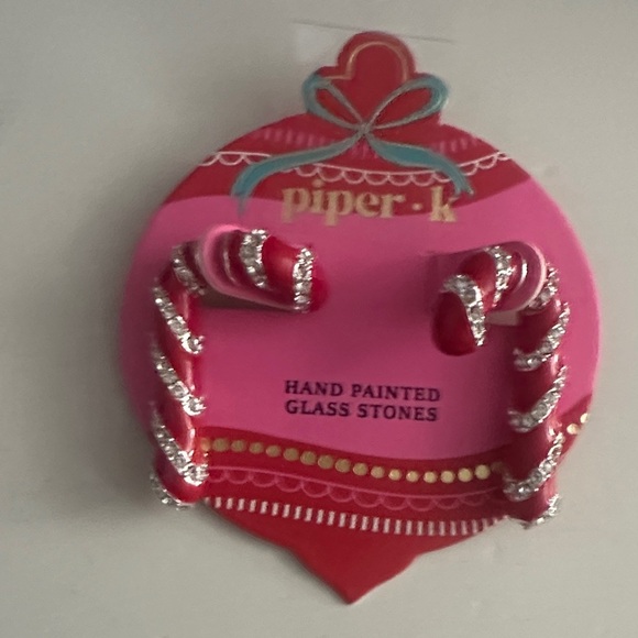 Piper K Jewelry - Piper K candy cane post earrings